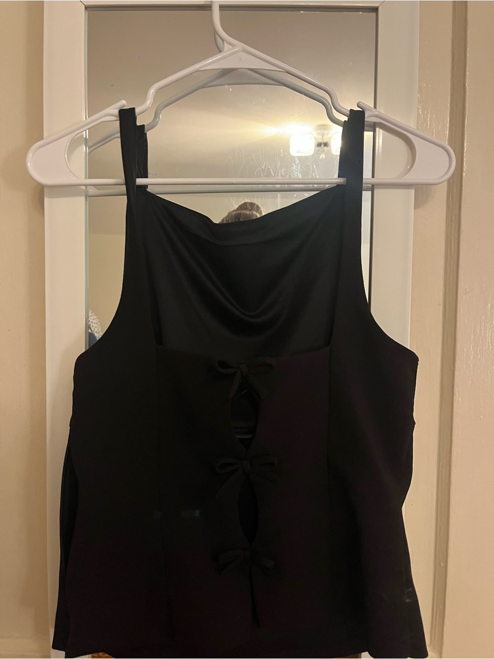 Zara Black Sleeveless Tie-Front Top